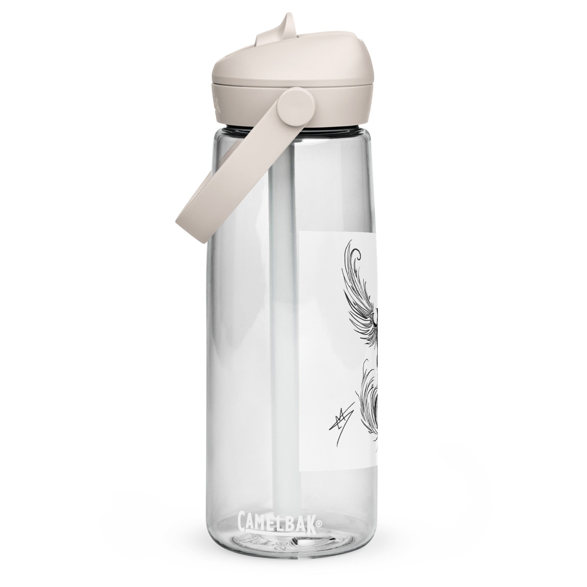 Flip straw water bottle