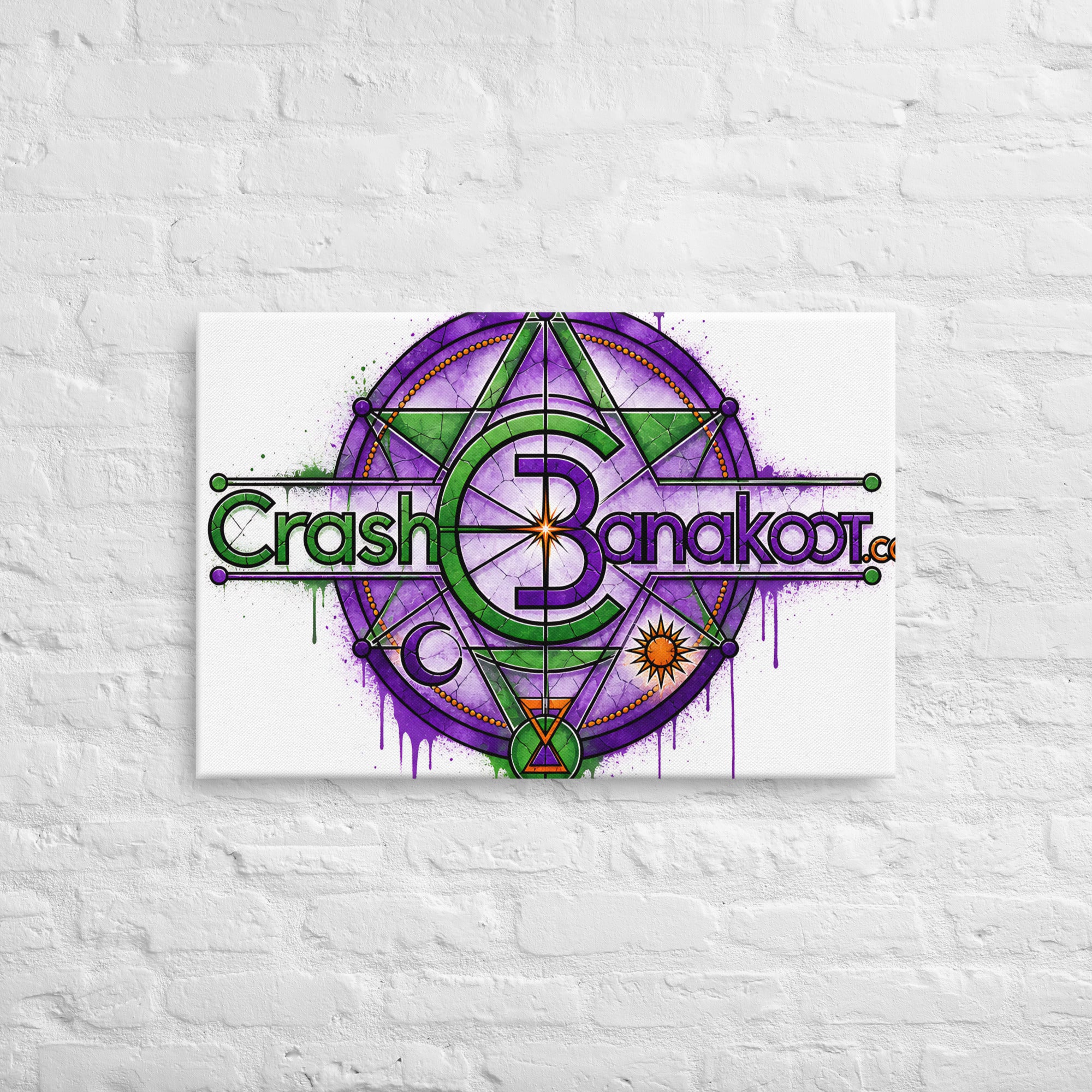 Thin Canvas With Built In Wall Mounts Ready To Hang featuring vibrant geometric circular artwork.