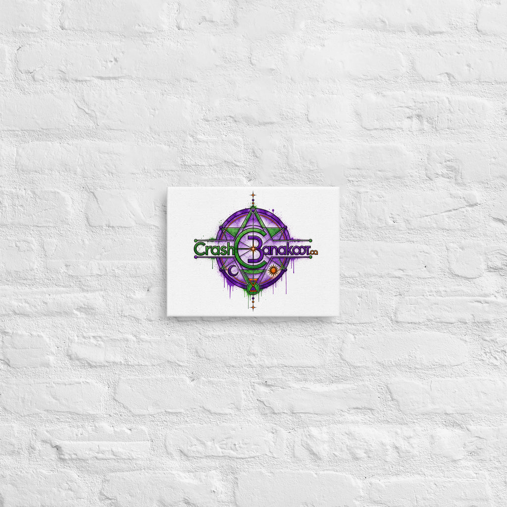 Thin canvas with built-in wall mounts, ready to hang; rubber pads on back protect walls; colorful geometric art.