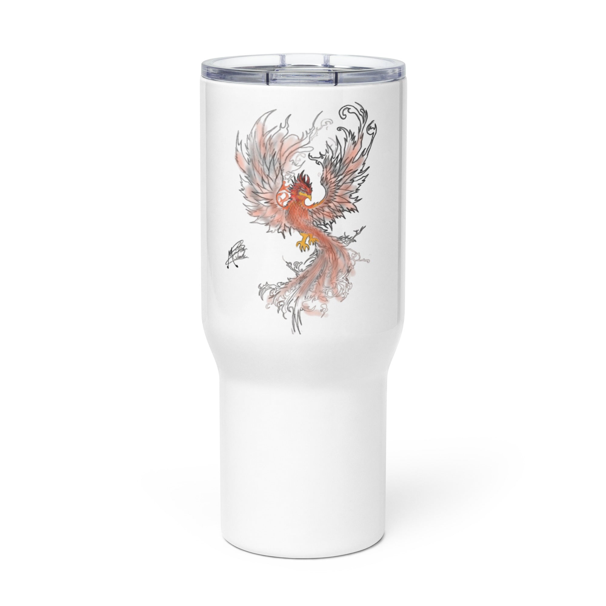 Travel mug with a handle