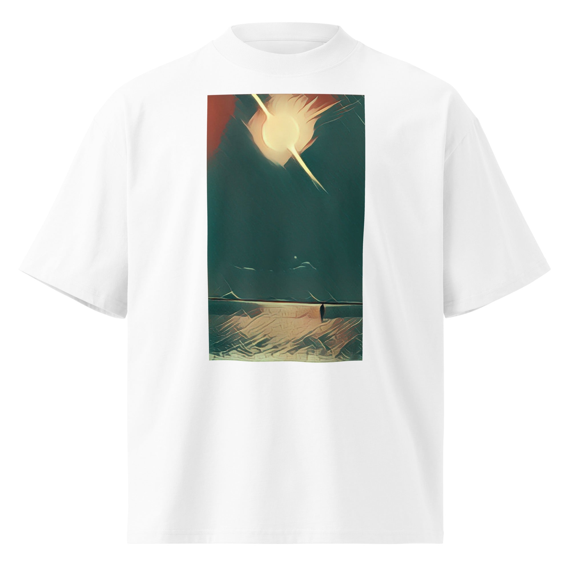 Unisex organic oversized high neck t-shirt
